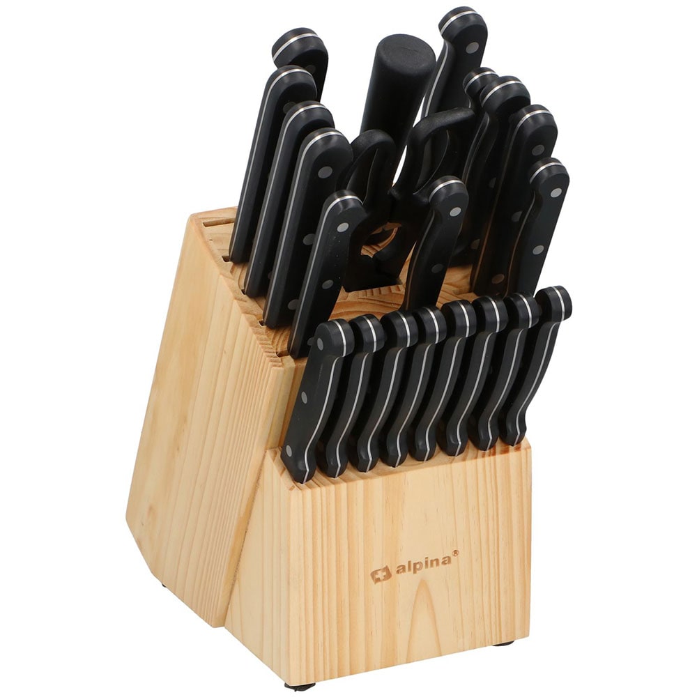 Alpina Knivset med 22 knivar och träblock