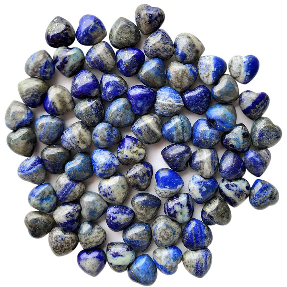 Kristallhjärta av Blå Safir 2cm - 7 stenar