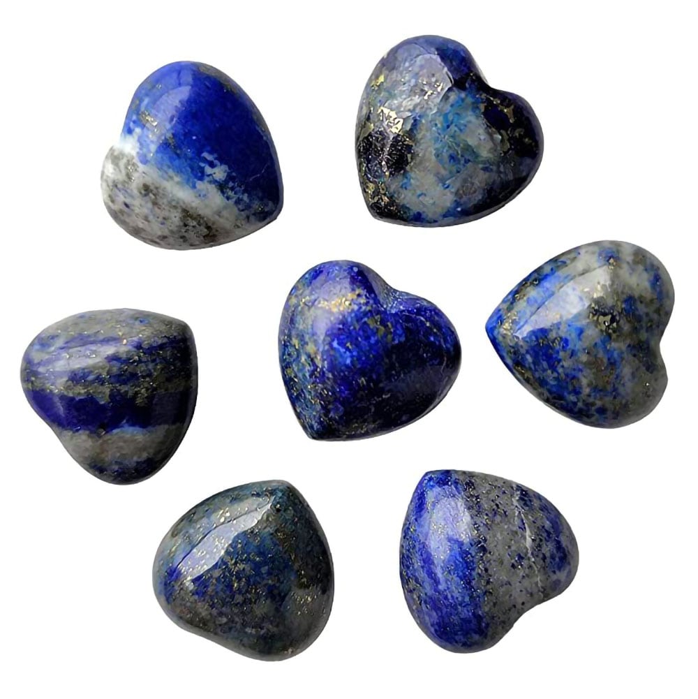 Kristallhjärta av Blå Safir 2cm - 7 stenar