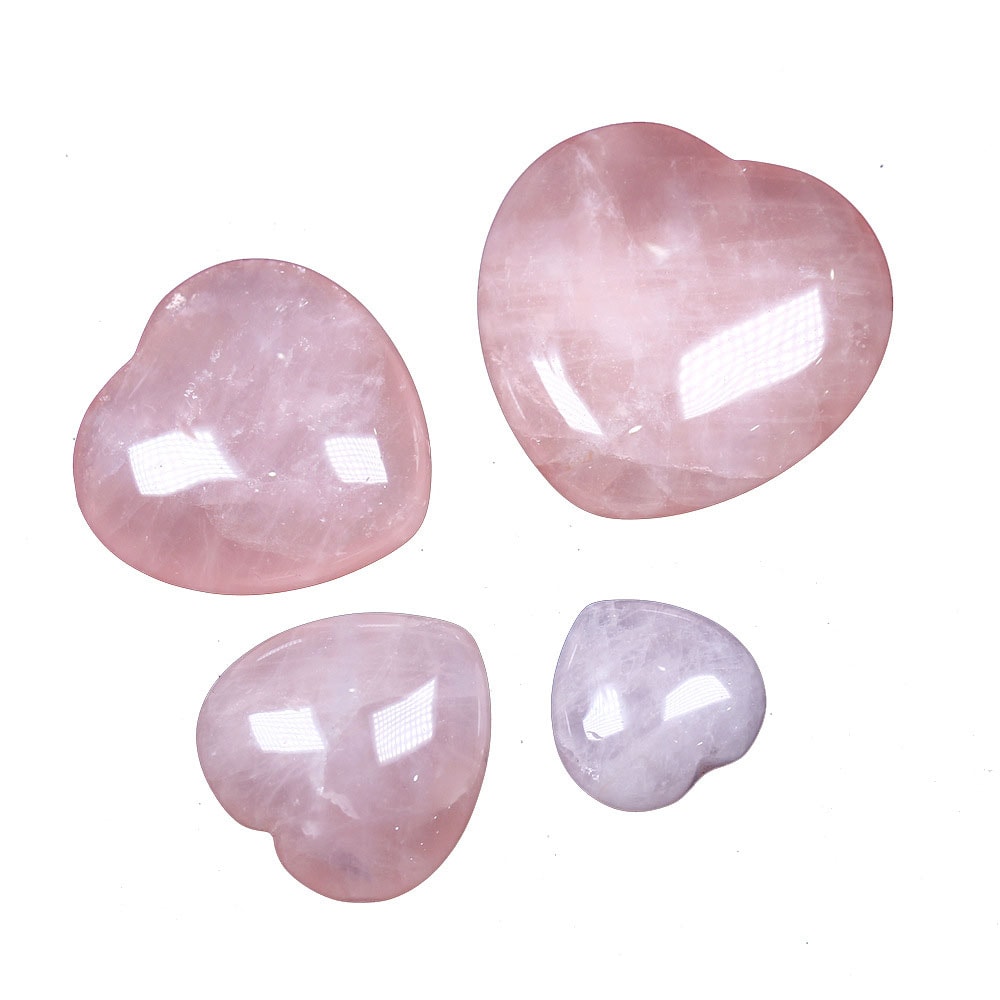 Kristallhjärta av Rosenkvarts 6cm kristaller och stenar