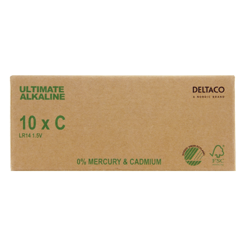 Deltaco C-batterier (LR14) Svanenmärkt - 10-pack