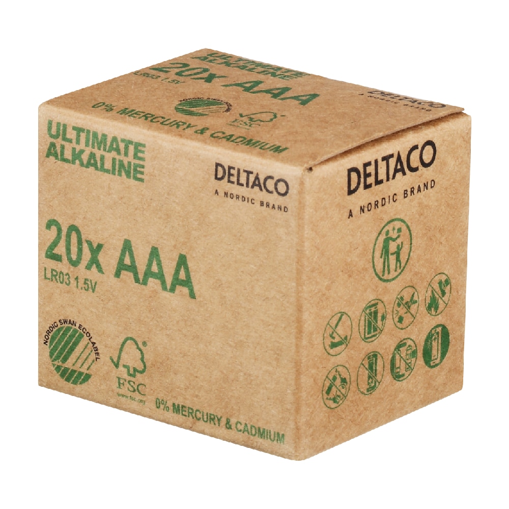 Deltaco AAA-batterier (LR03) - 20-pack