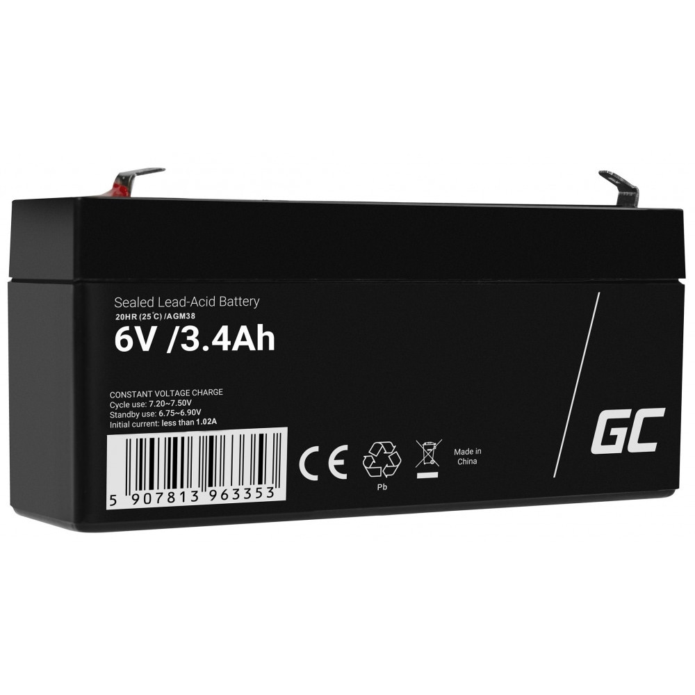 Green Cell AFM VRLA Batteri 6V 3.4Ah