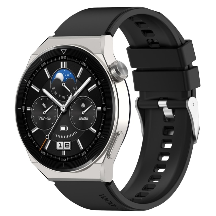 Silikonarmband till Huawei Watch GT 3 Pro 46mm - Svart