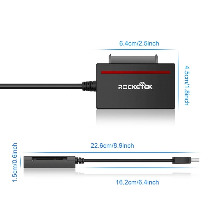 Rocketek kortläsare - USB-A till SATA / CF