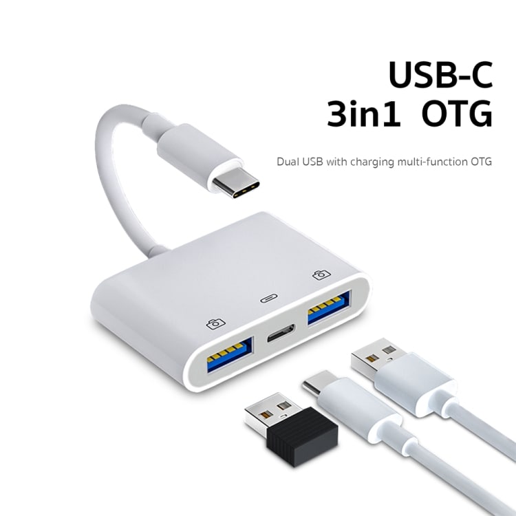 3i1 USB-C till USB-C och 2xUSB-A
