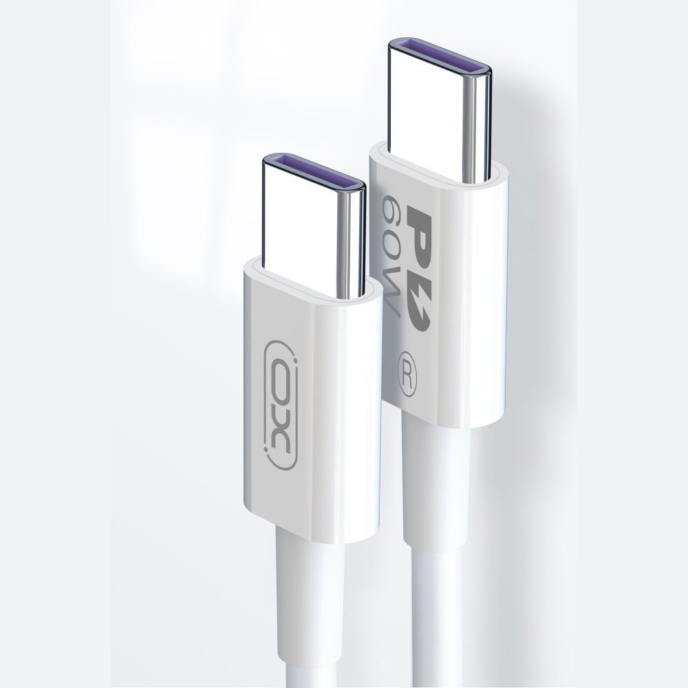 PD60W Snabbladdare USB-C - USB-C 1m - Vit