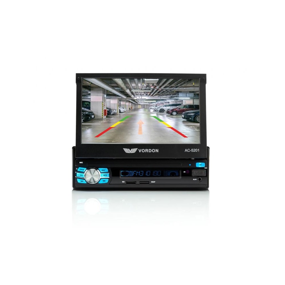 Vordon AC-5201 Bilstereo med uppfällbar skärm 7"