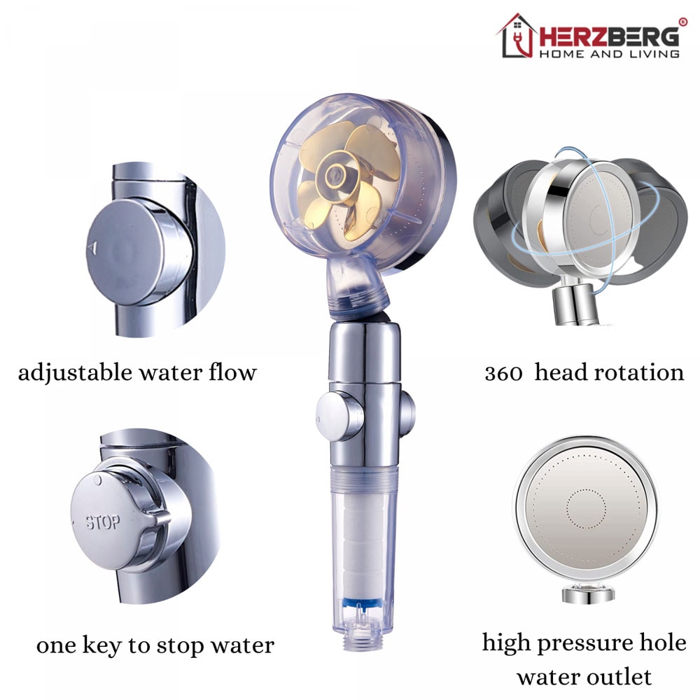 Herzberg - Vattenbesparande duschmunstycke med högtryck