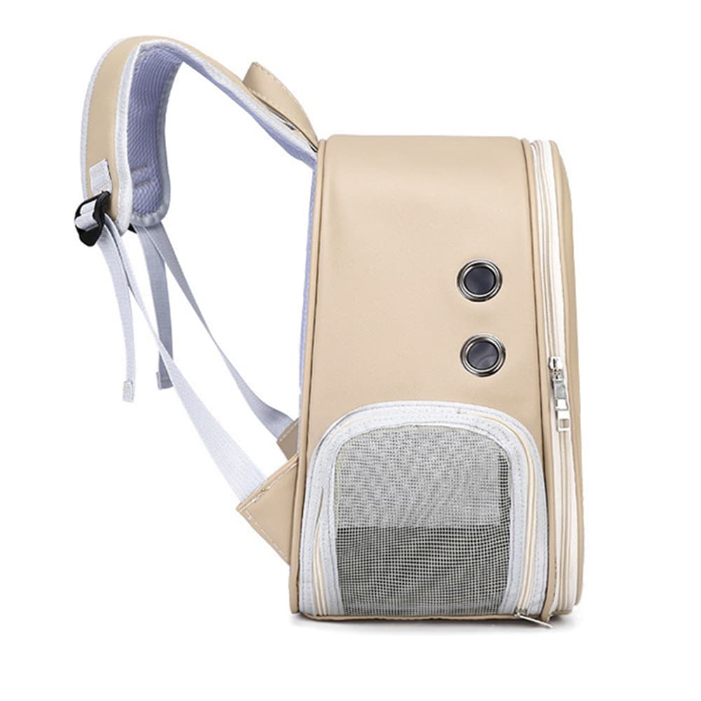 Kattryggsäck beige / transportväska för katt / ryggsäck för husdjur / kattväska med ventilation
