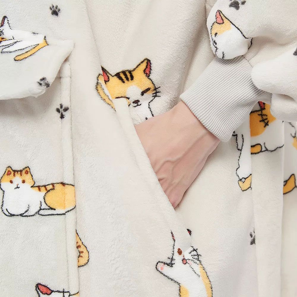 Generisch Oversized sweatshirt met capuchon met zak aan de voorkant en