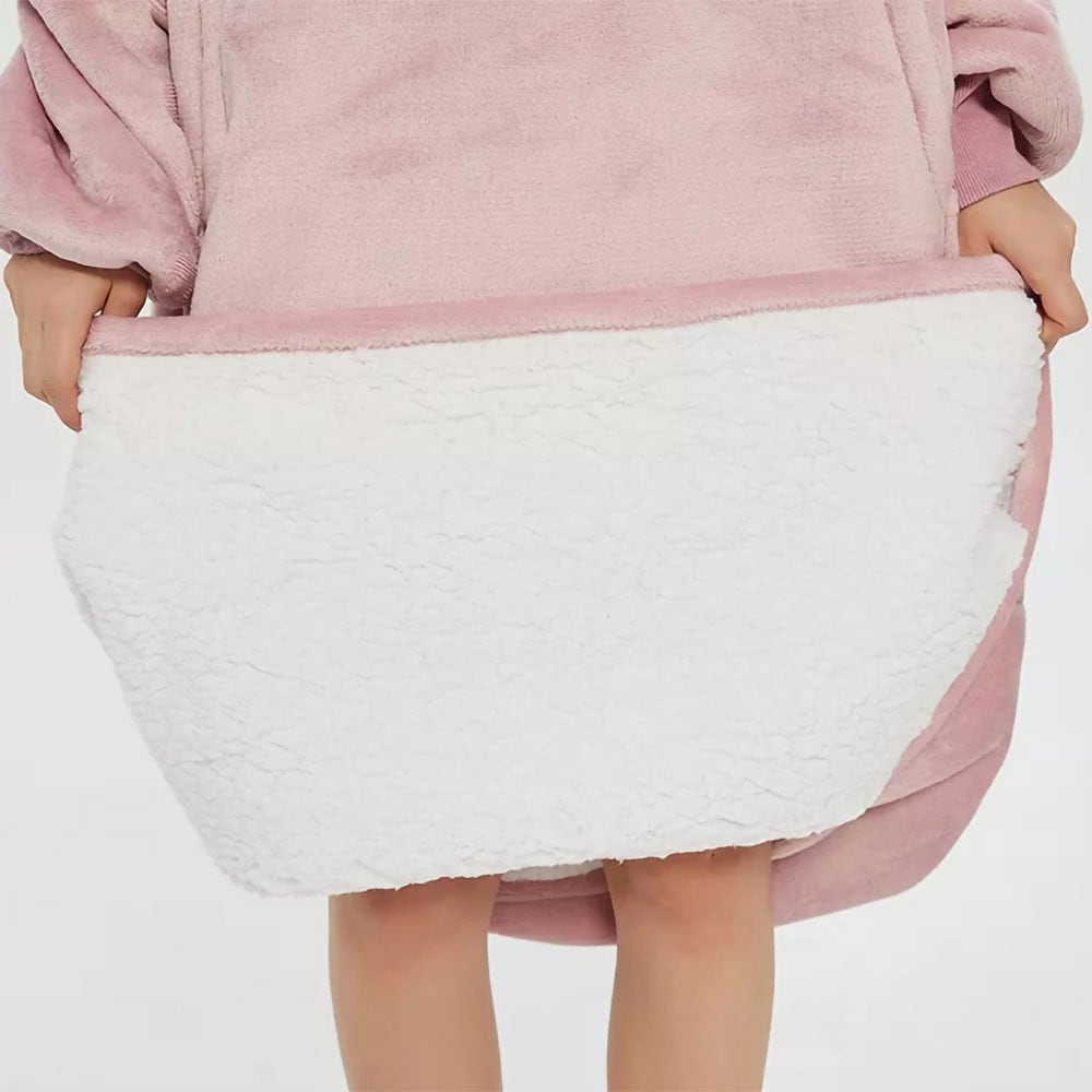 Lång Oversized Hoodie - Rosa (120cm)