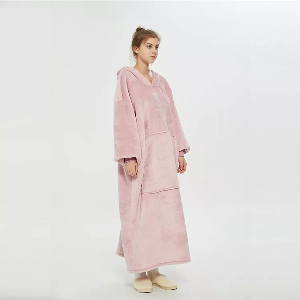 Lång Oversized Hoodie - Rosa (120cm)