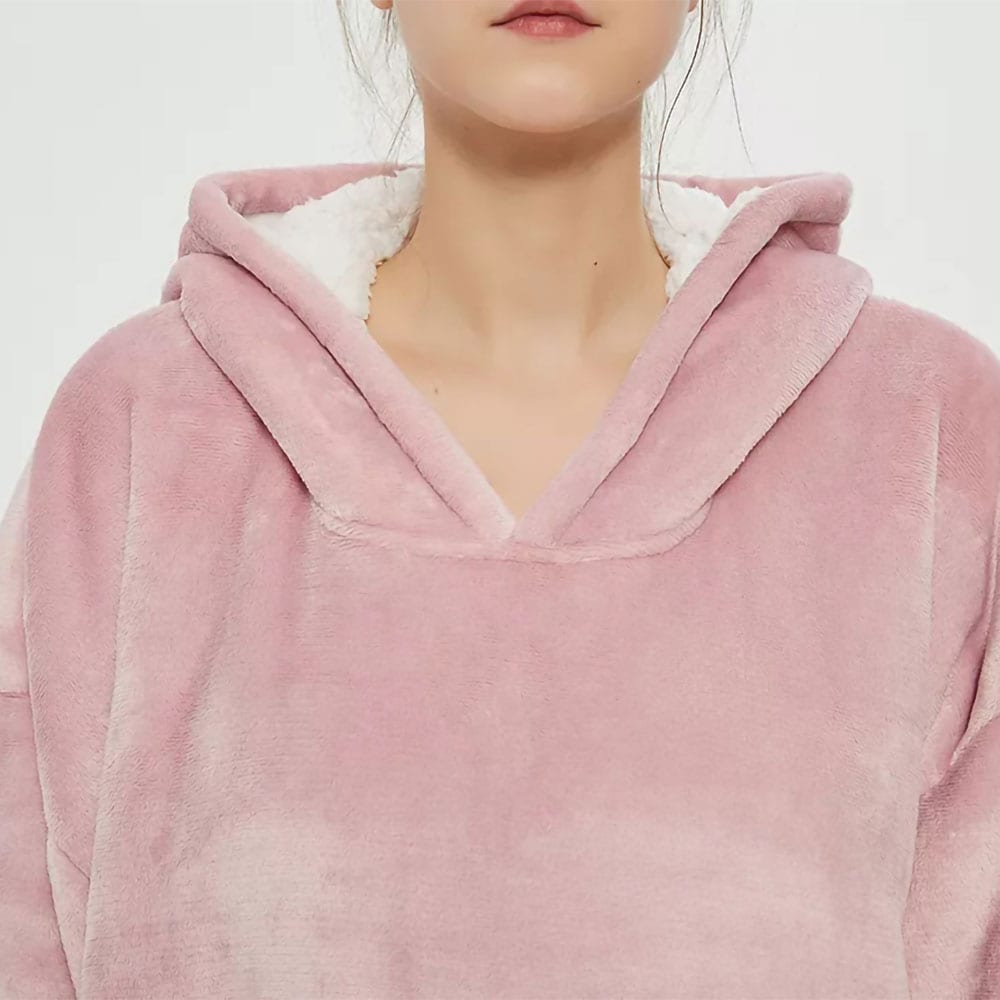 Lång Oversized Hoodie - Rosa (120cm)