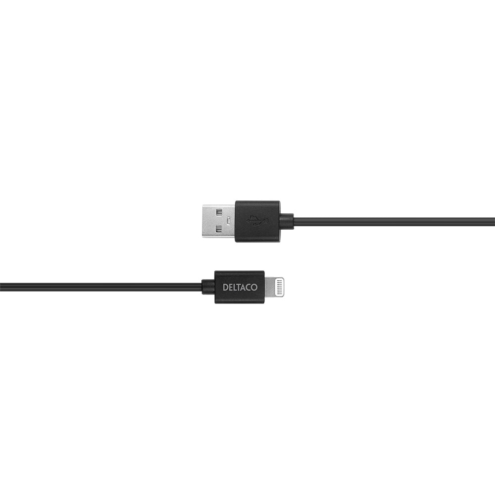 Deltaco USB till Lightning kabel/Iphone laddsladd MFi 2m Svart