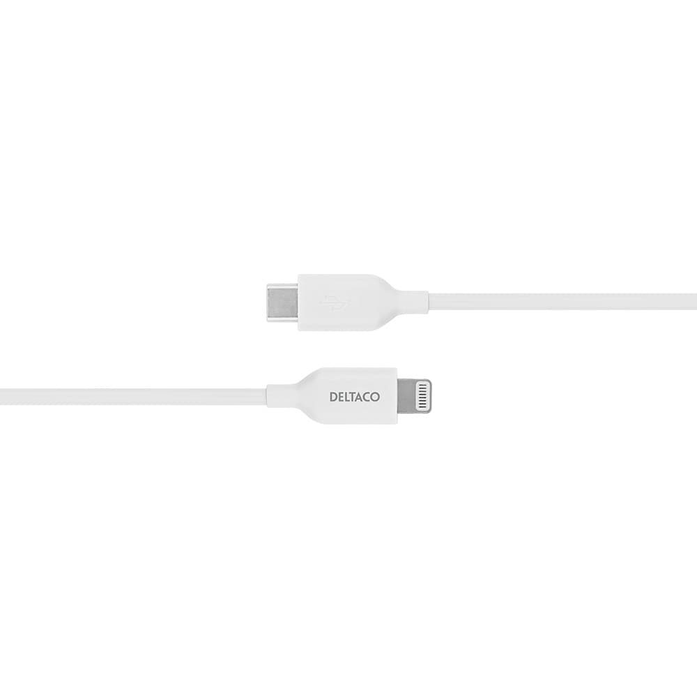 Deltaco USB Typ-C till Lightning kabel/Iphone laddsladd MFi 2m Vit