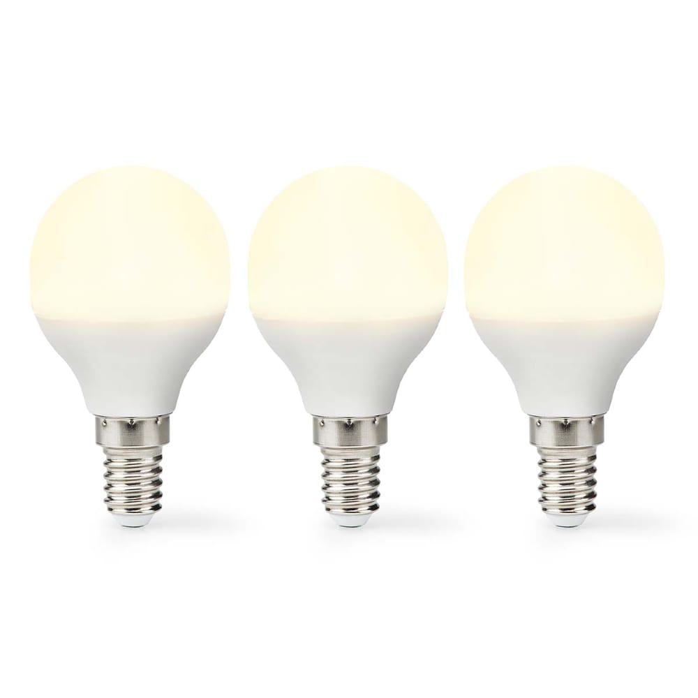 Nedis Frostad LED-lampa Varmvit E14, G45, 4.9W, 470lm, 2700K - 3-pack
