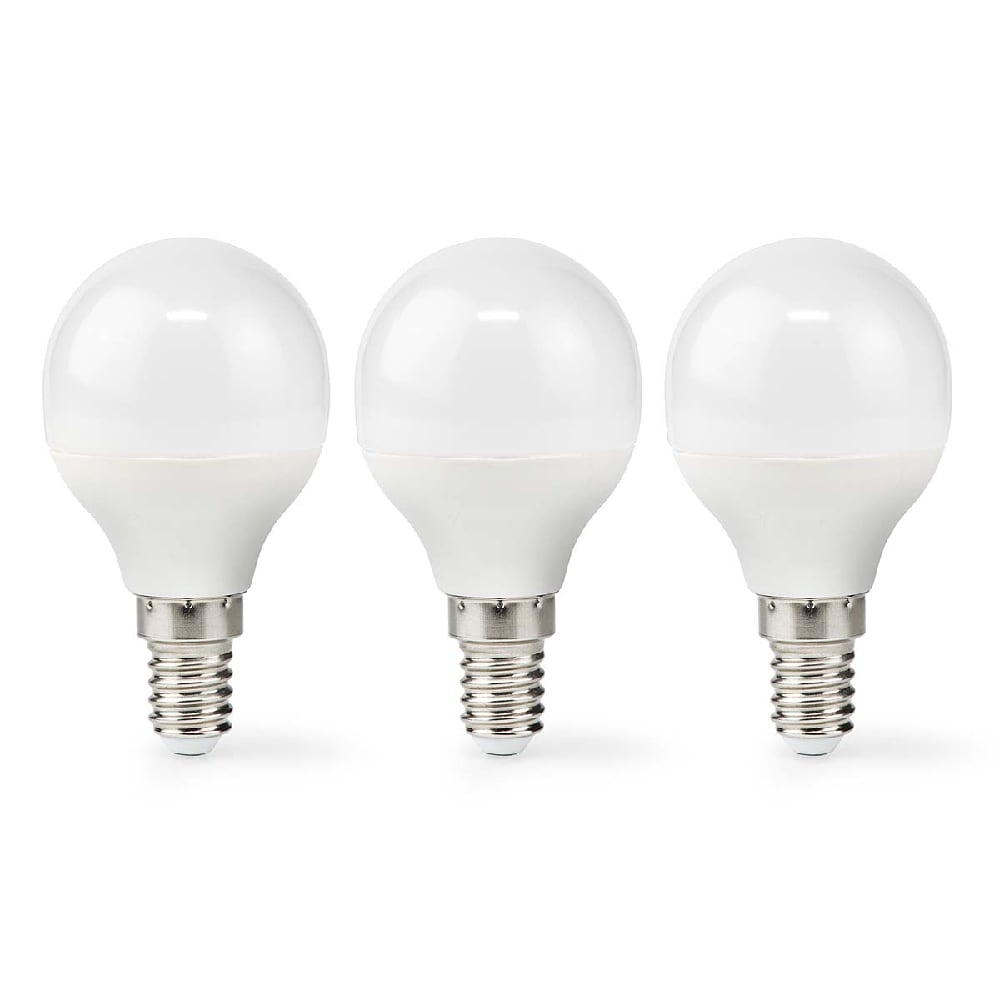 Nedis Frostad LED-lampa Varmvit E14, G45, 4.9W, 470lm, 2700K - 3-pack