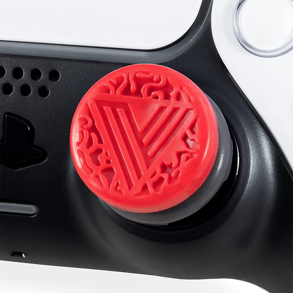 Tumgrepp med silikonskydd till PS4/PS5-handkontroll 2-pack - Röd
