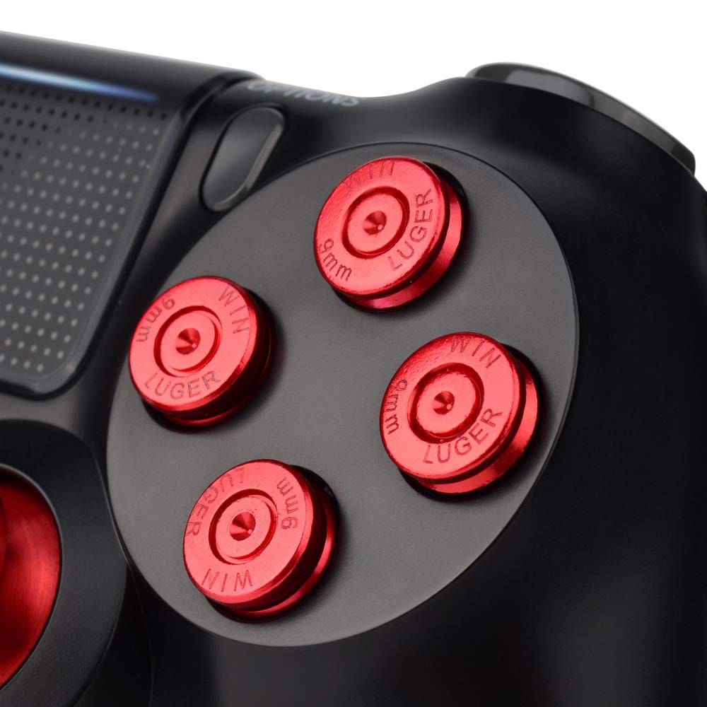 Tumgrepp och knappar till PS4-handkontroll - Röd