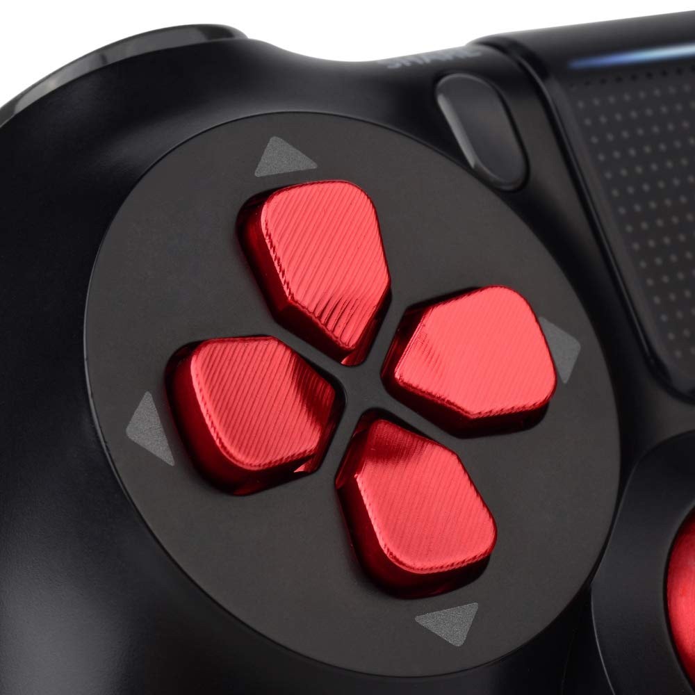 Tumgrepp och knappar till PS4-handkontroll - Röd