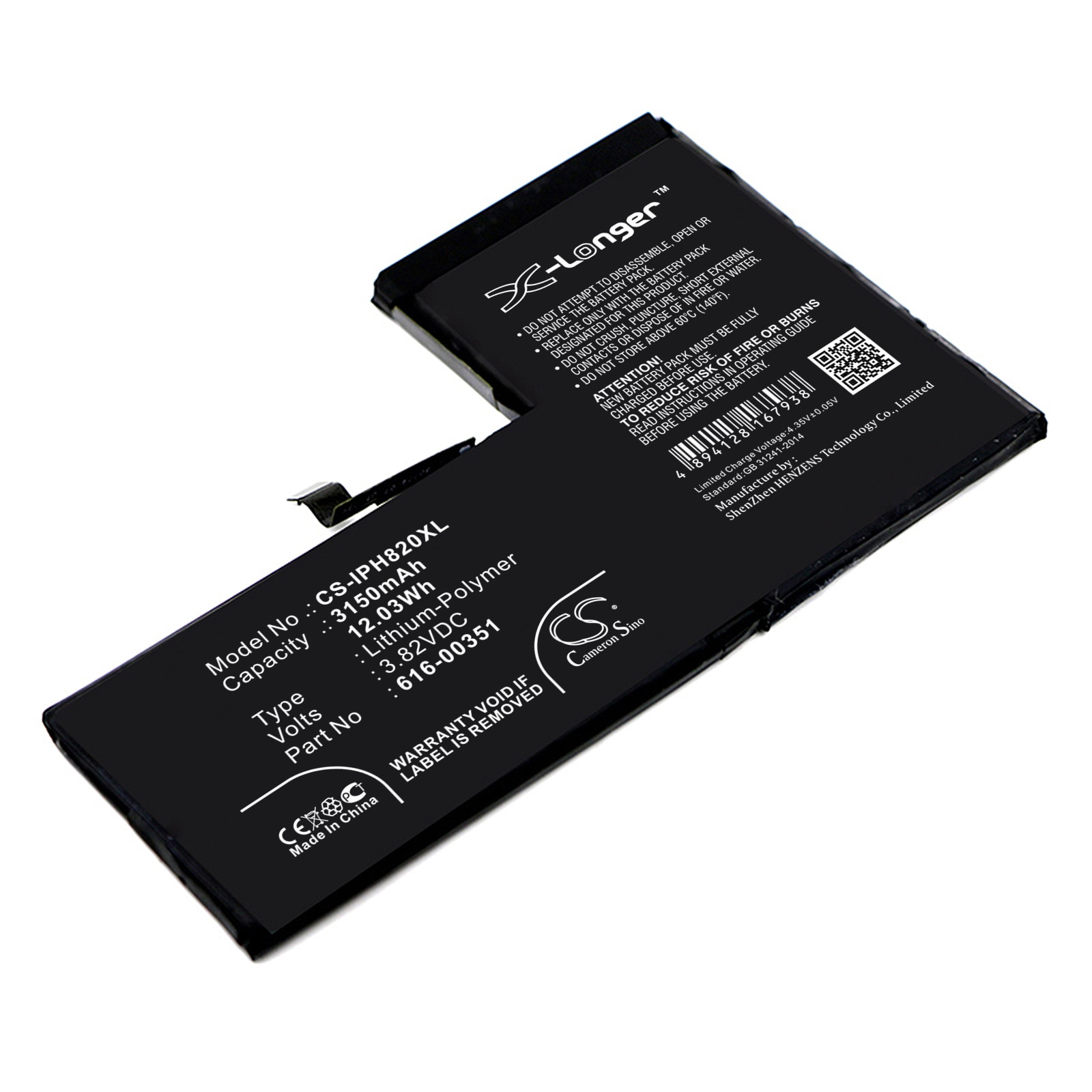 Batteri till SmartPhone, Mobil för Apple iPhone X, MQA62LL/A, MQA92LL/A m.fl.