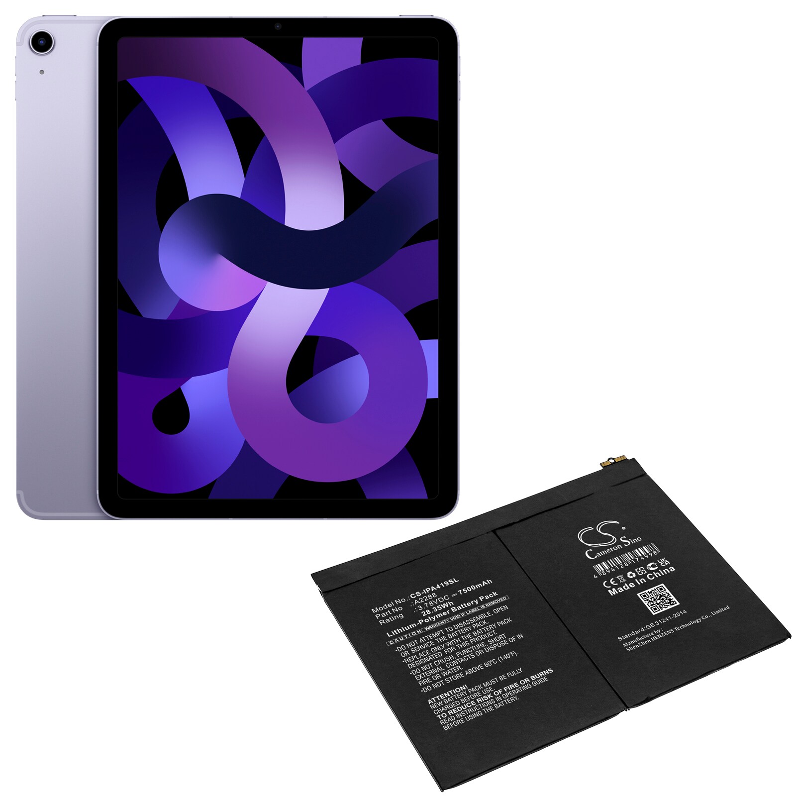 Batteri till Tablett för Apple iPad Air 4, iPad Air 4 10.9" 2020, A2324 m.fl.