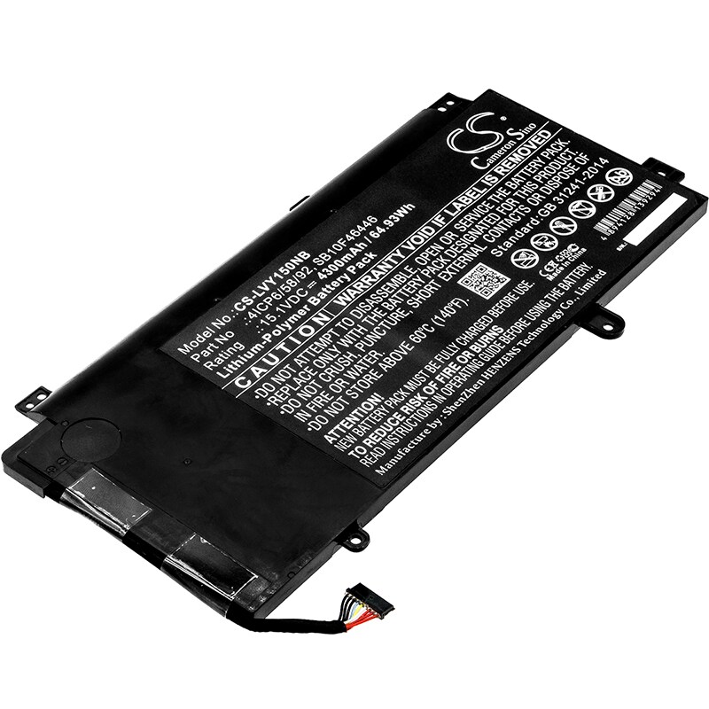 Batteri till Notebook, Bärbar dator för Lenovo ThinkPad Yoga 15, 20DQ001KUS m.fl.