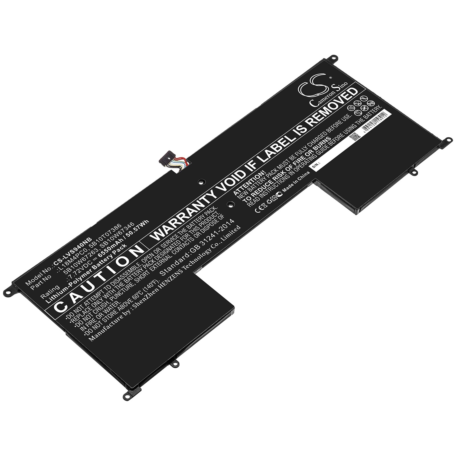 Batteri till Notebook, Bärbar dator för Lenovo YOGA S940-14IWL, IdeaPad S940-14IWL m.fl.
