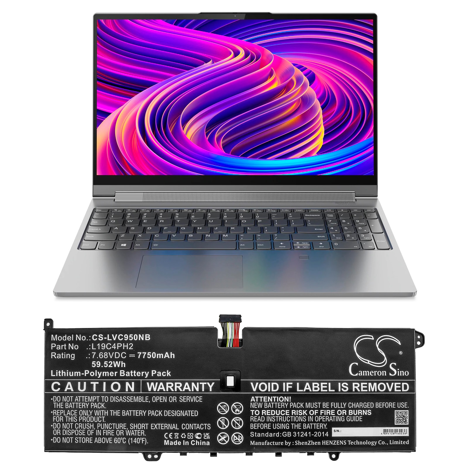 Batteri till Notebook, Bärbar dator för Lenovo Yoga C950