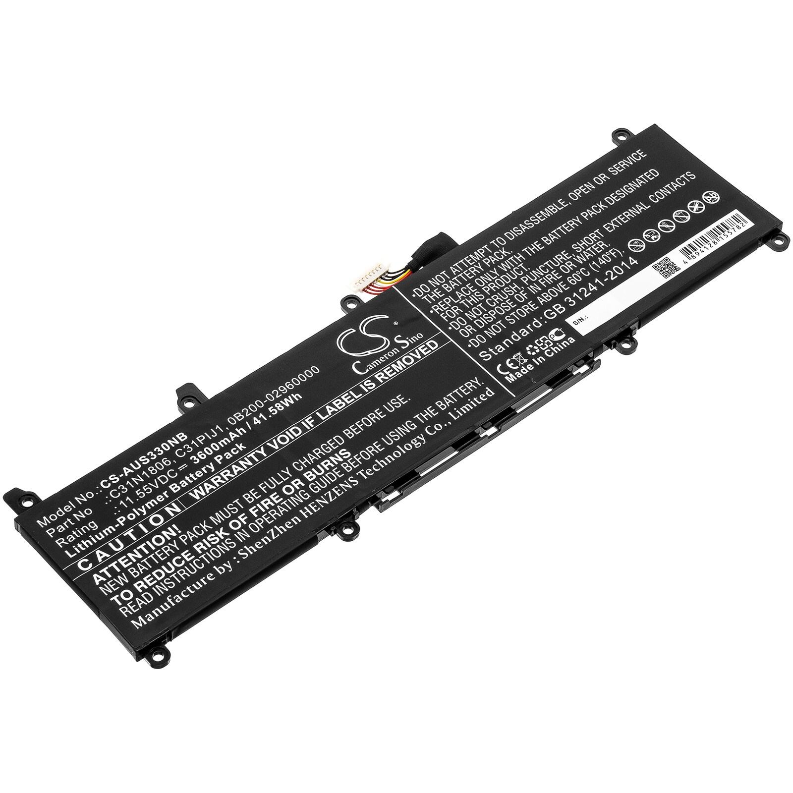 Batteri till Notebook, Bärbar dator för Asus X330FA-3G, S330UA-8130GL, S330UA-EY637T m.fl.