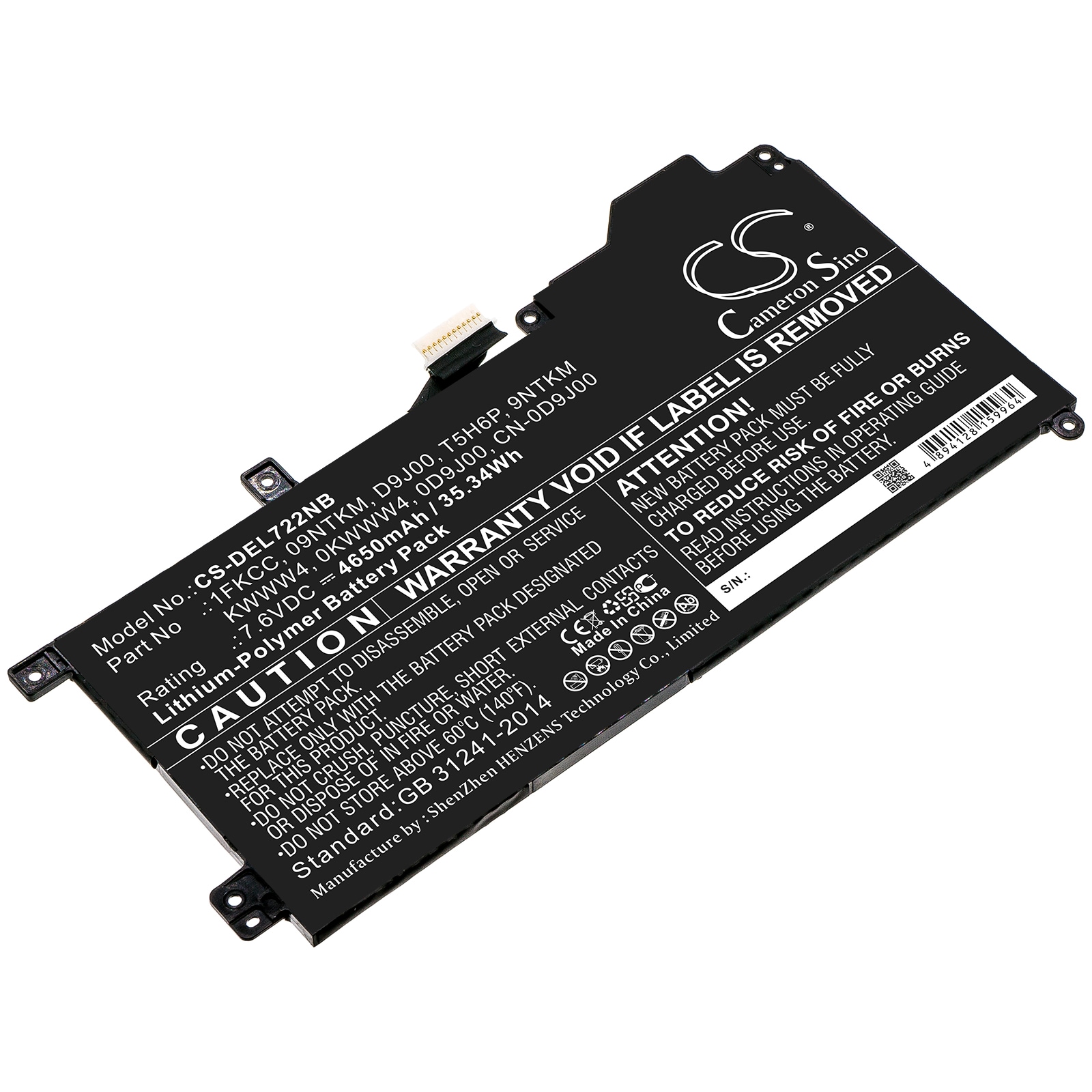 Batteri till Notebook, Bärbar dator för DELL Latitude 7200 2-in-1, Latitude 12 7200
