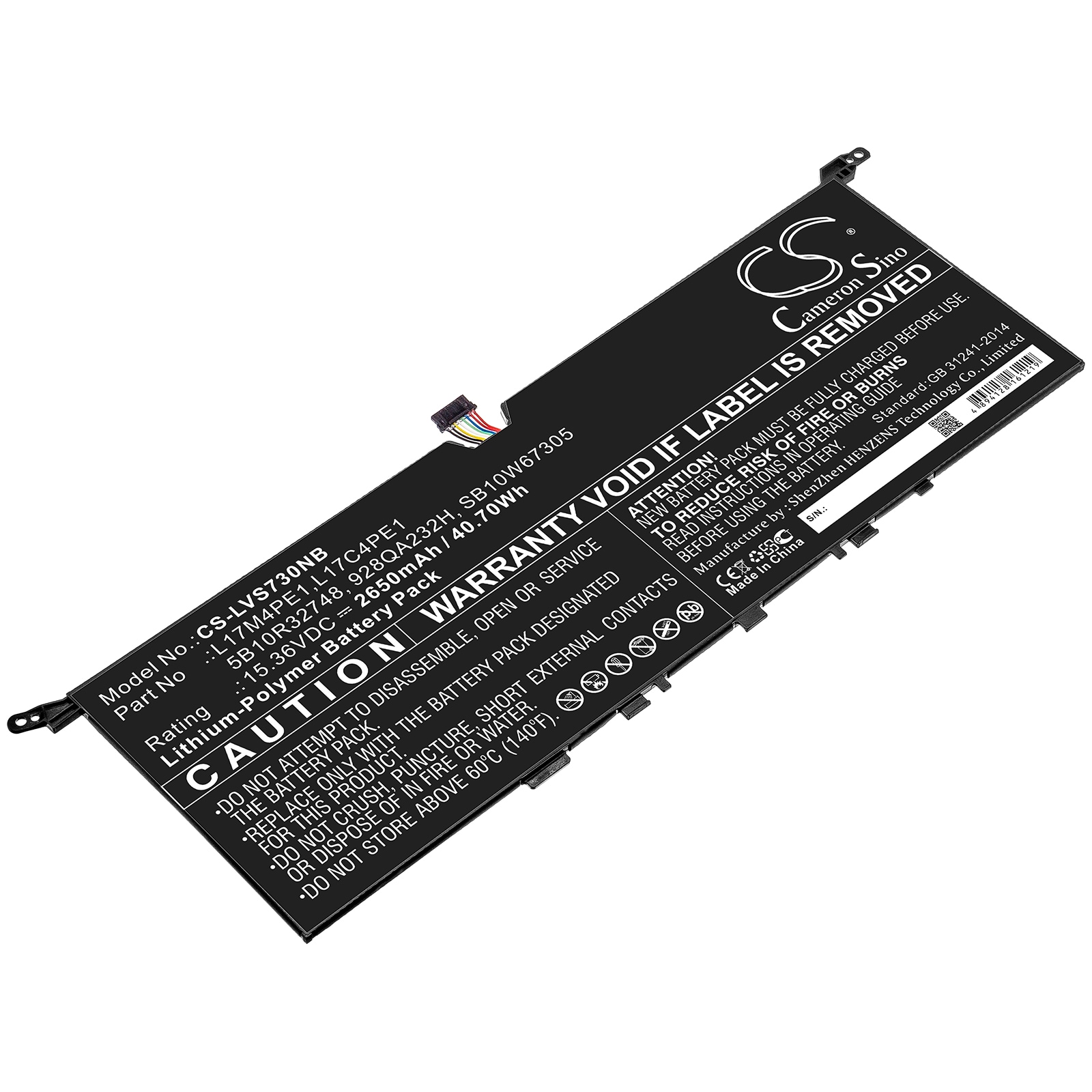 Batteri till Notebook, Bärbar dator för Lenovo Yoga S730 m.fl.