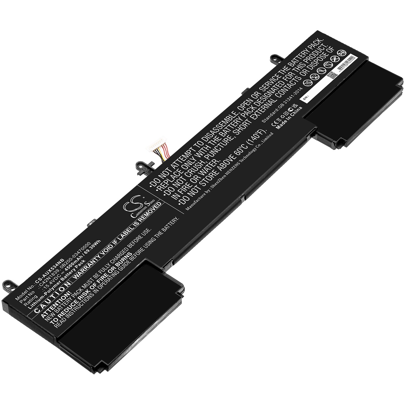 Batteri till Notebook, Bärbar dator för Asus ZenBook 15 UX534FTC-BPC1517U m.fl.