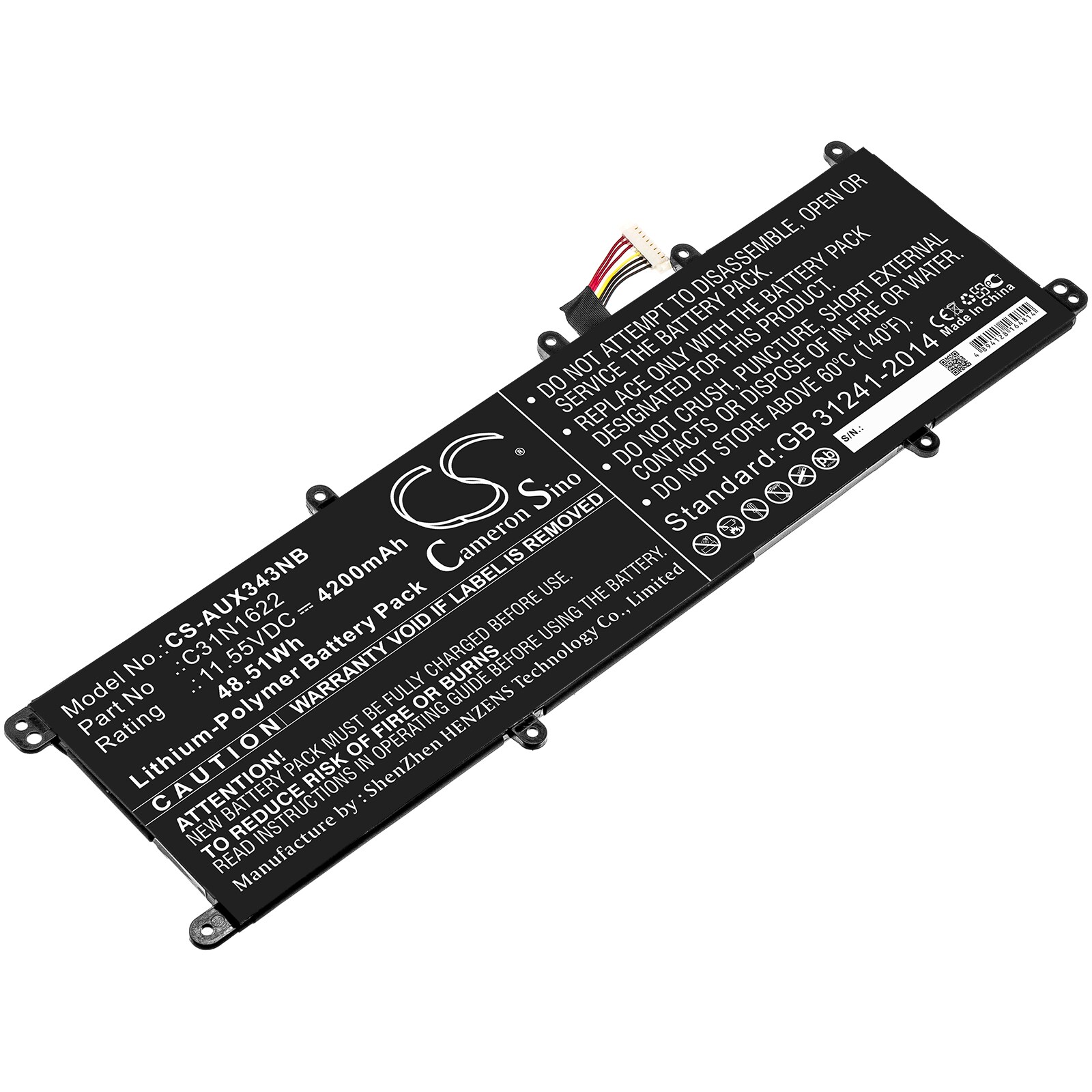 Batteri till Notebook, Bärbar dator för Asus UX530UQ-FY058R, UX530UX-FY023T m.fl.