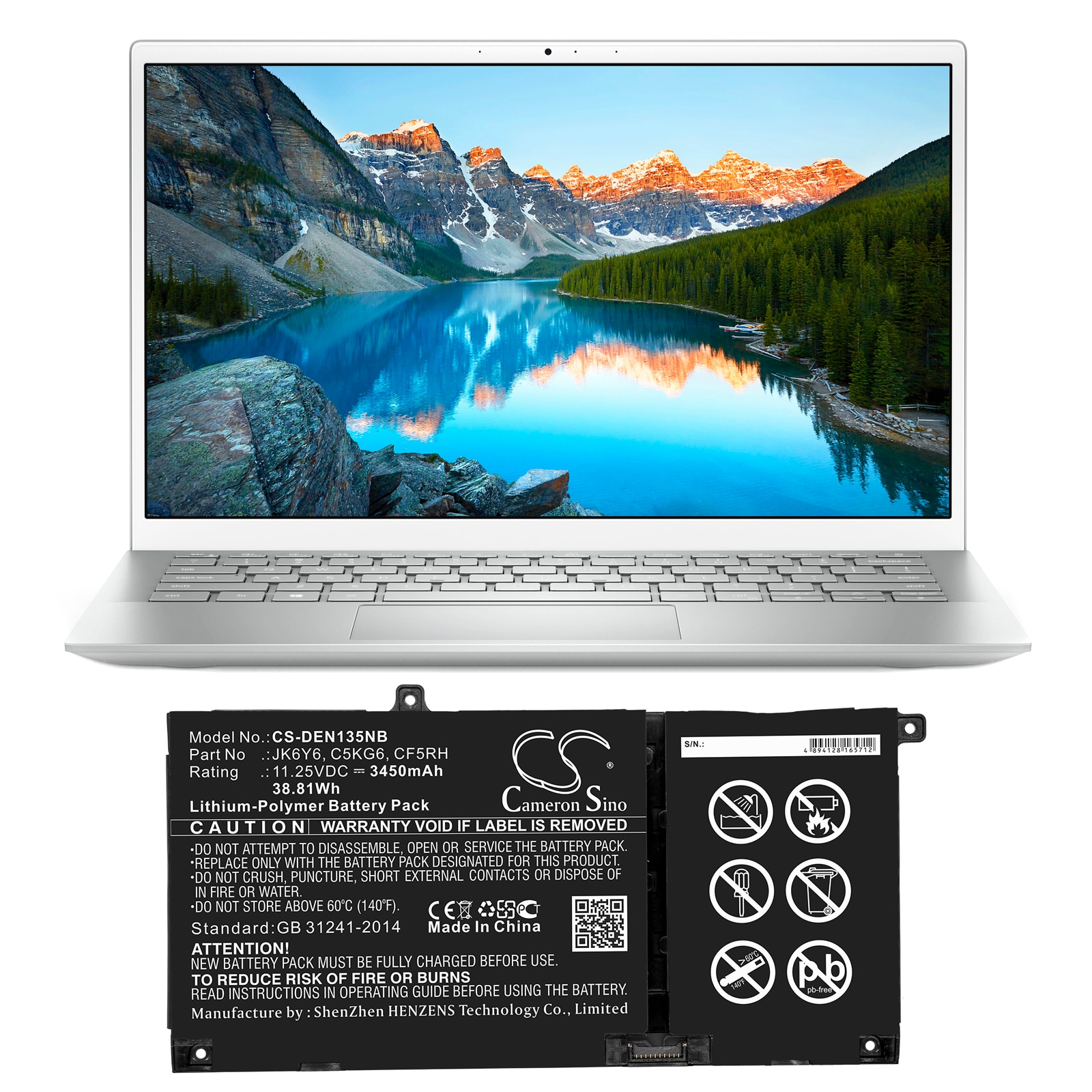 Batteri till Notebook, Bärbar dator för DELL Inspiron 13 5301, Vostro 14 5402 m.fl.