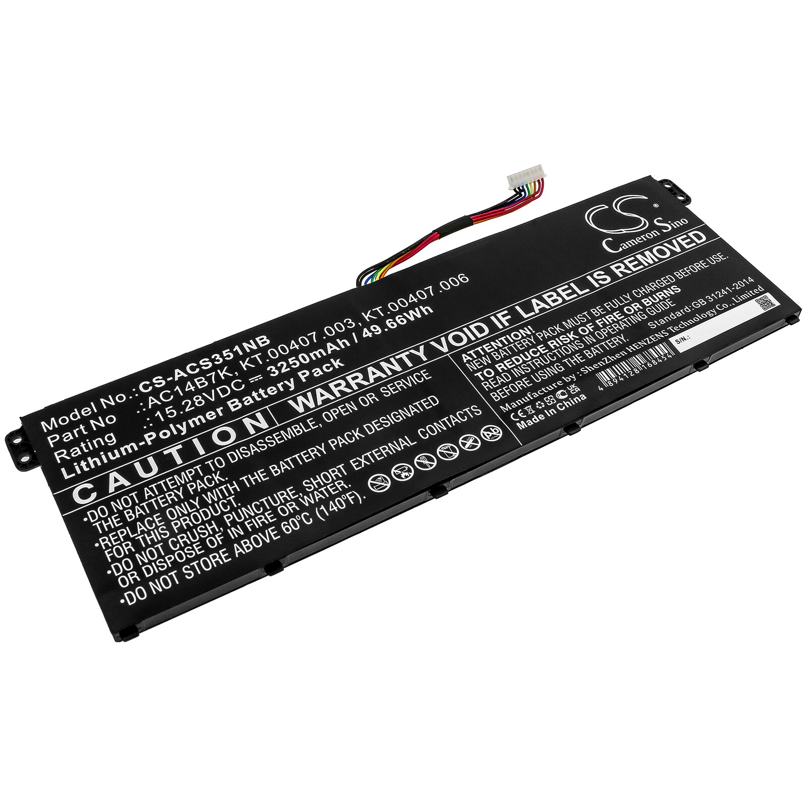 Batteri till Notebook, Bärbar dator för Acer Spin 5 SP515-51GN-84KQ m.fl.