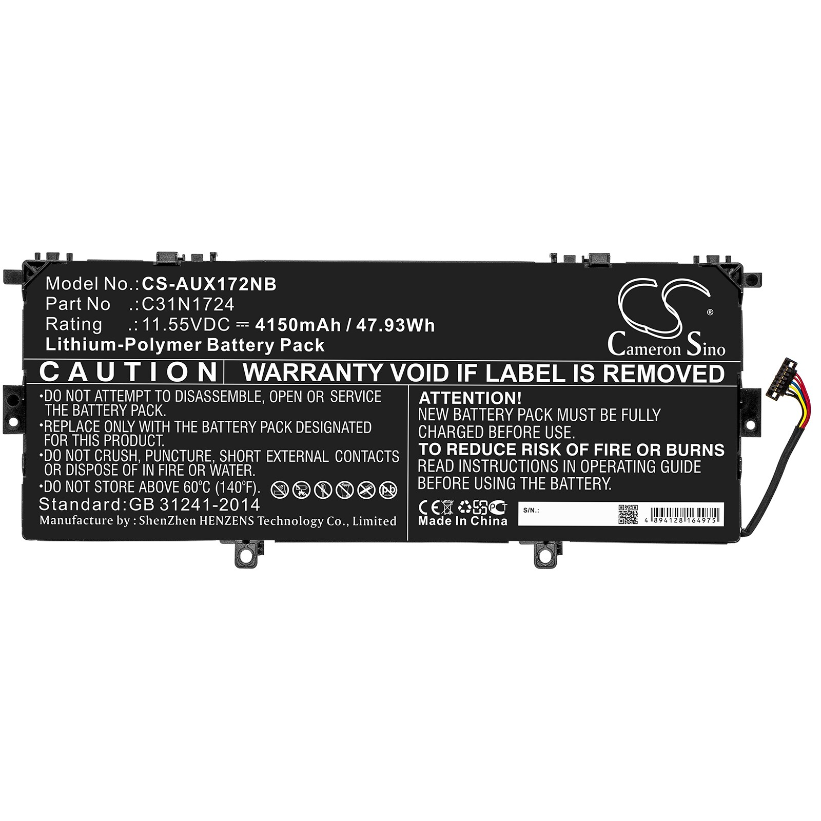 Batteri till Notebook, Bärbar dator för Asus ZenBook 13 UX331UN-EG011T, U3100FAL m.fl.