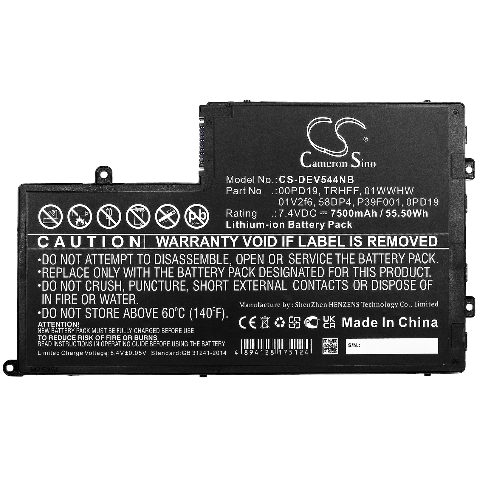 Batteri till Notebook, Bärbar dator för DELL Inspiron 14-5442, Inspiron 14-5443 m.fl.