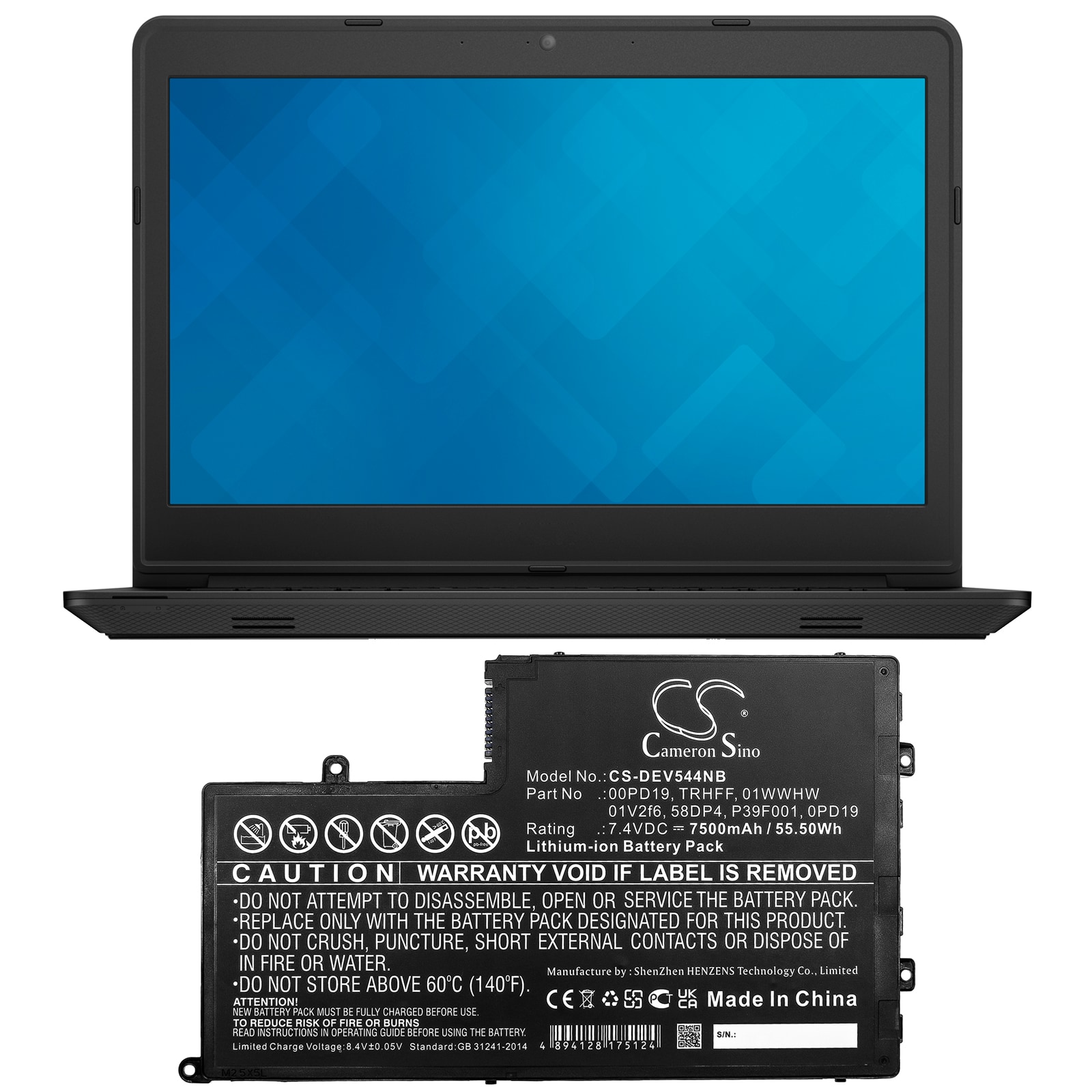 Batteri till Notebook, Bärbar dator för DELL Inspiron 14-5442, Inspiron 14-5443 m.fl.