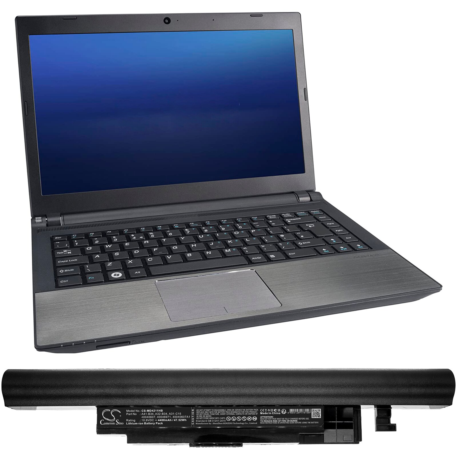 Batteri till Notebook, Bärbar dator för Haier S530, S500-I54200G40T01NDTS, S510 m.fl.