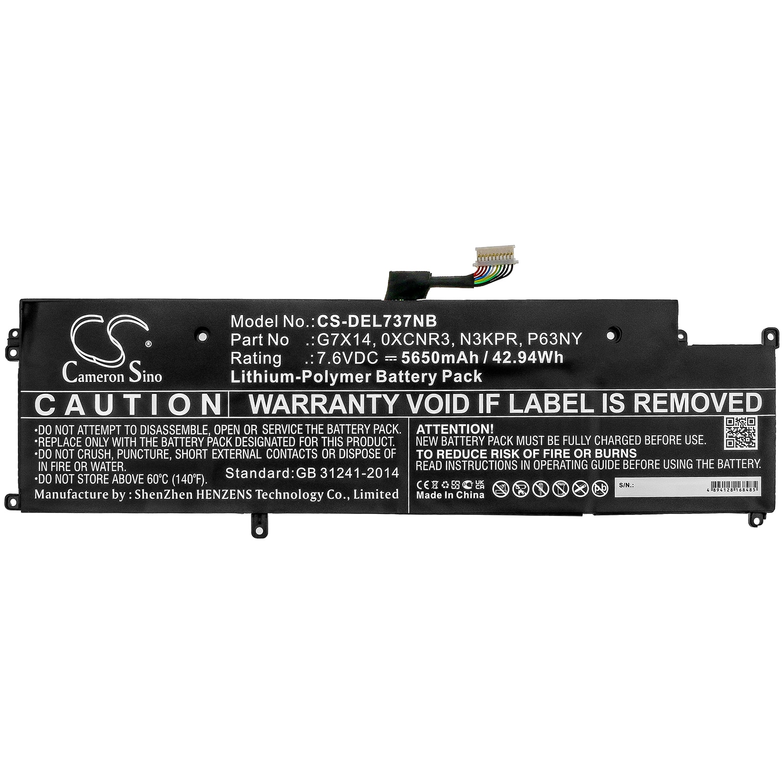 Batteri till Notebook, Bärbar dator för DELL Latitude E7370, Latitude 13 7370