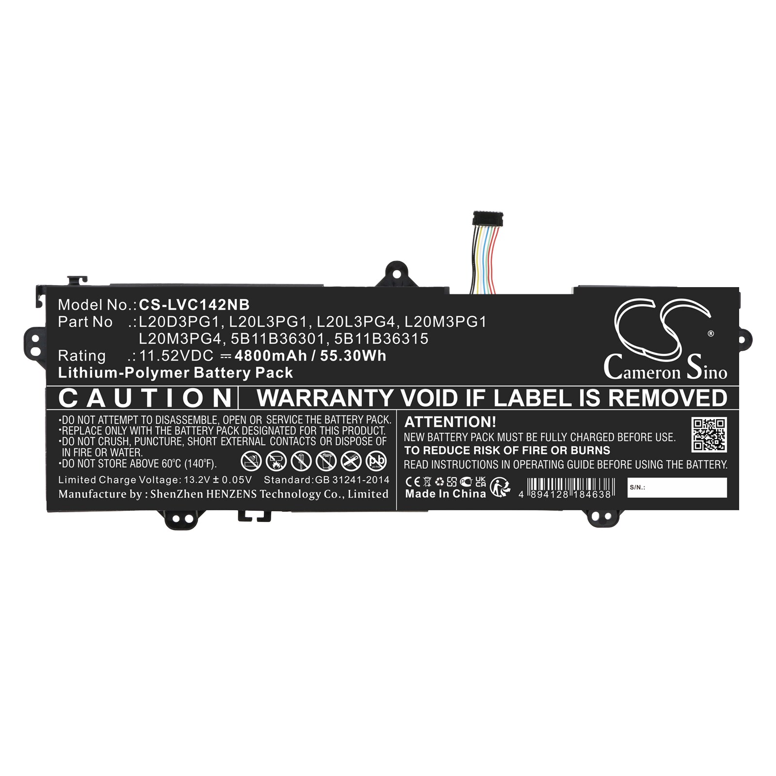 Batteri till Notebook, Bärbar dator för Lenovo 14w Gen 2 82N8001JIV m.fl.