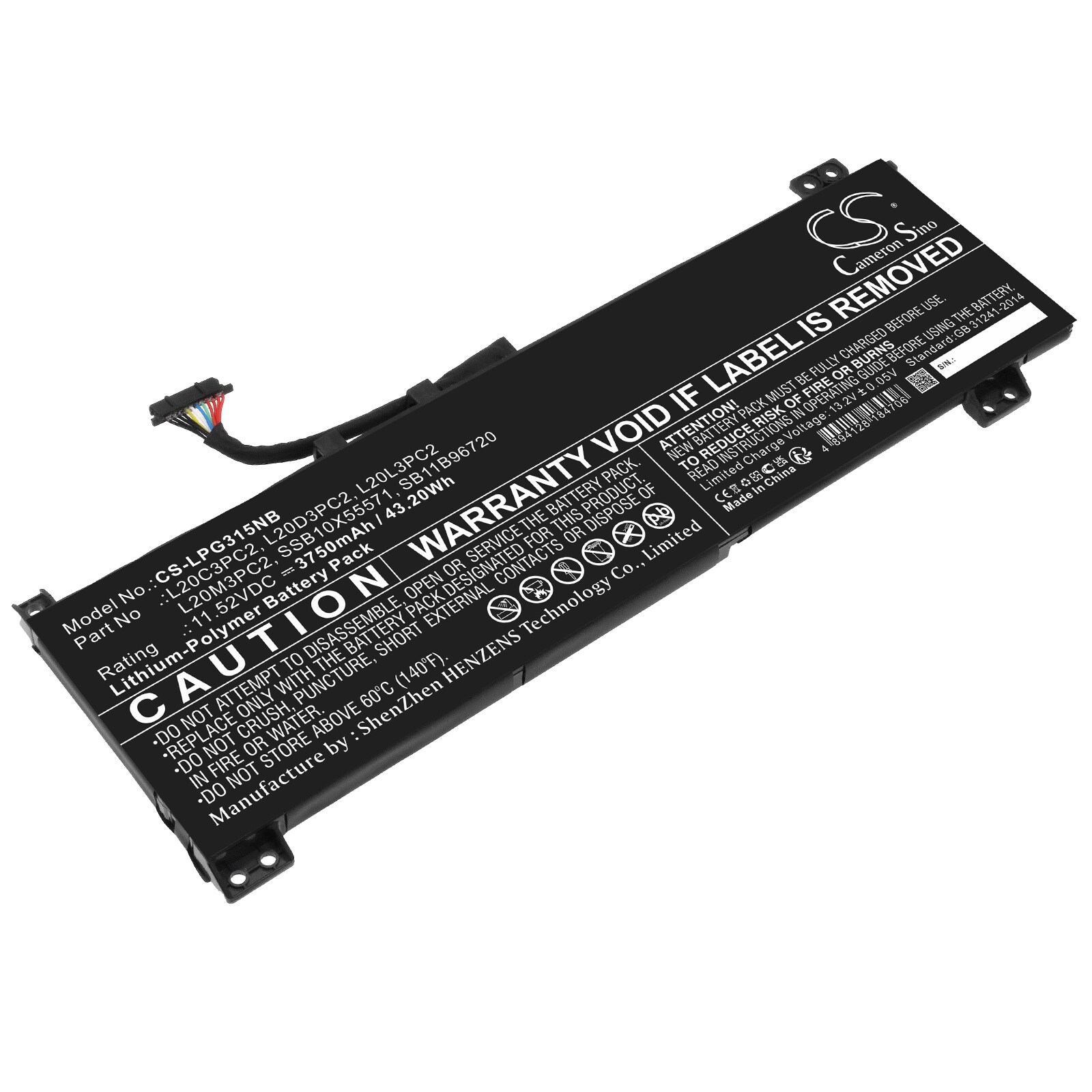 Batteri till Notebook, Bärbar dator för Lenovo IdeaPad Gaming 3 15ACH6 82K201EVMX m.fl.
