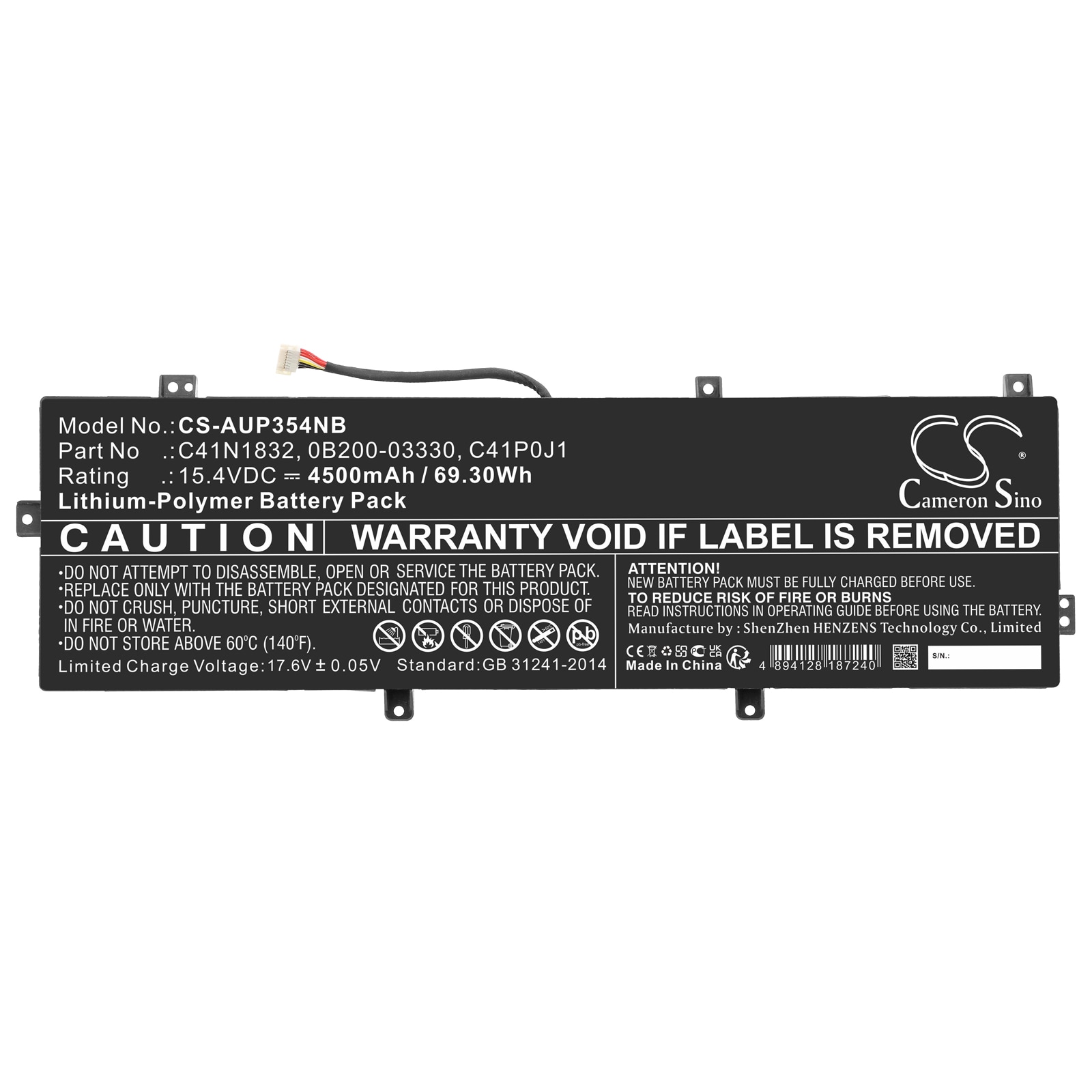 Batteri till Notebook, Bärbar dator för Asus Pro P3540FA-EJ0056R, Pro P3540FA-EJ0811R m.fl.