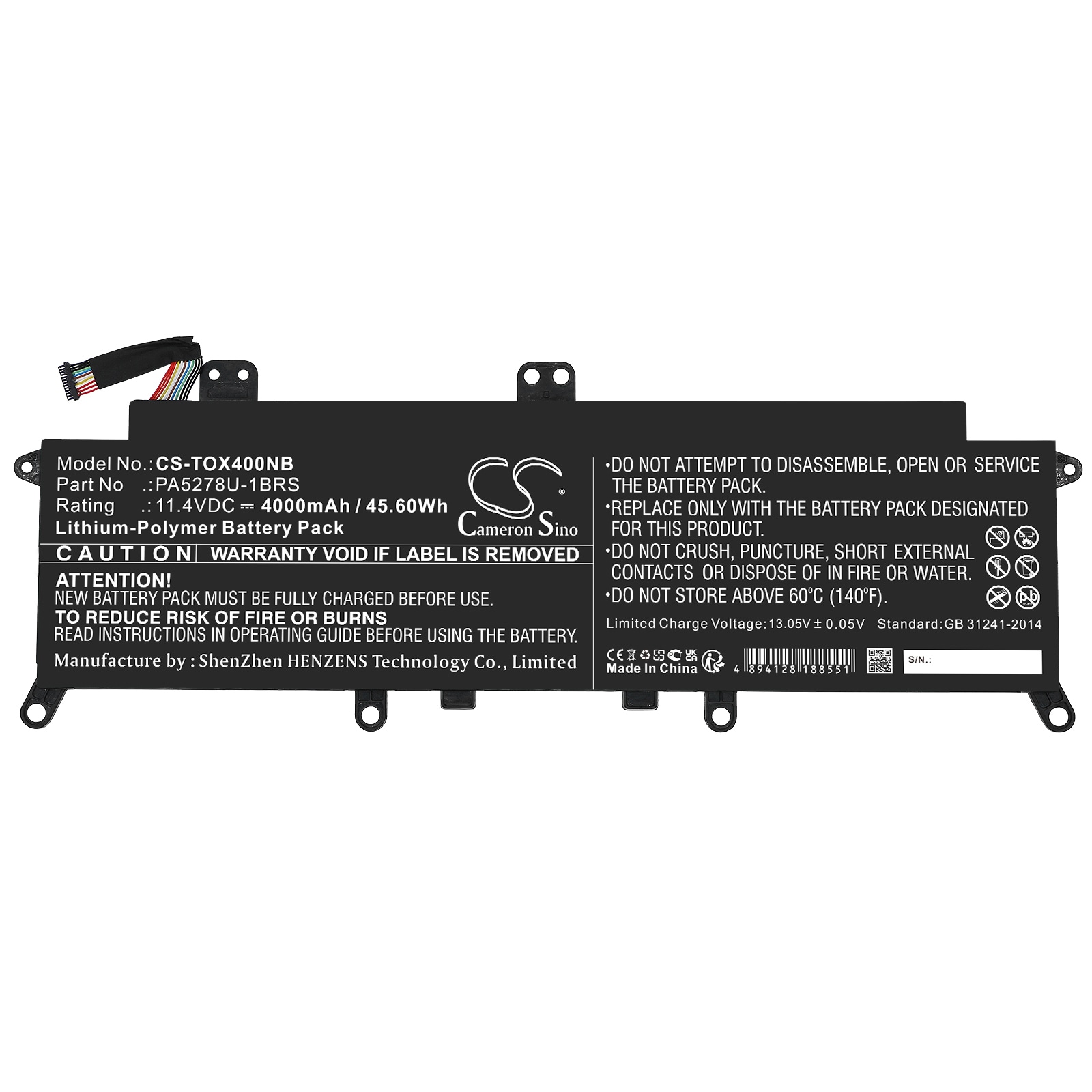 Batteri till Notebook, Bärbar dator för Toshiba Tecra X40-D-145, Tecra X40-D-176 m.fl.
