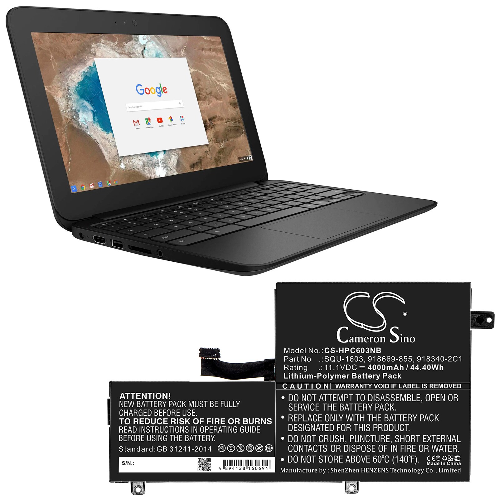 Batteri till Notebook, Bärbar dator för HP Choromebook 11 G5, 11 G5 EE Chromebook