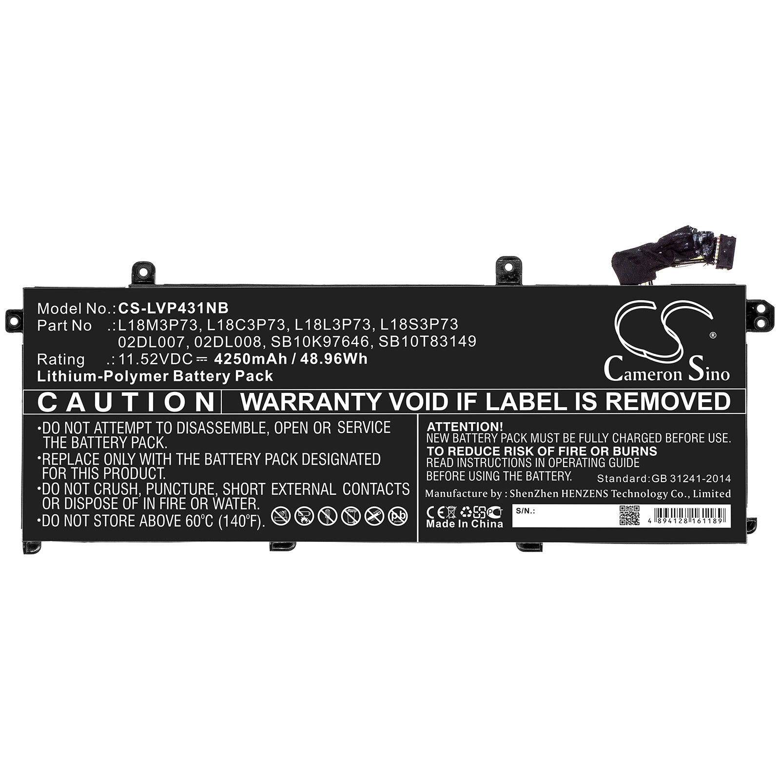 Batteri till Notebook, Bärbar dator för Lenovo ThinkPad T490 m.fl.