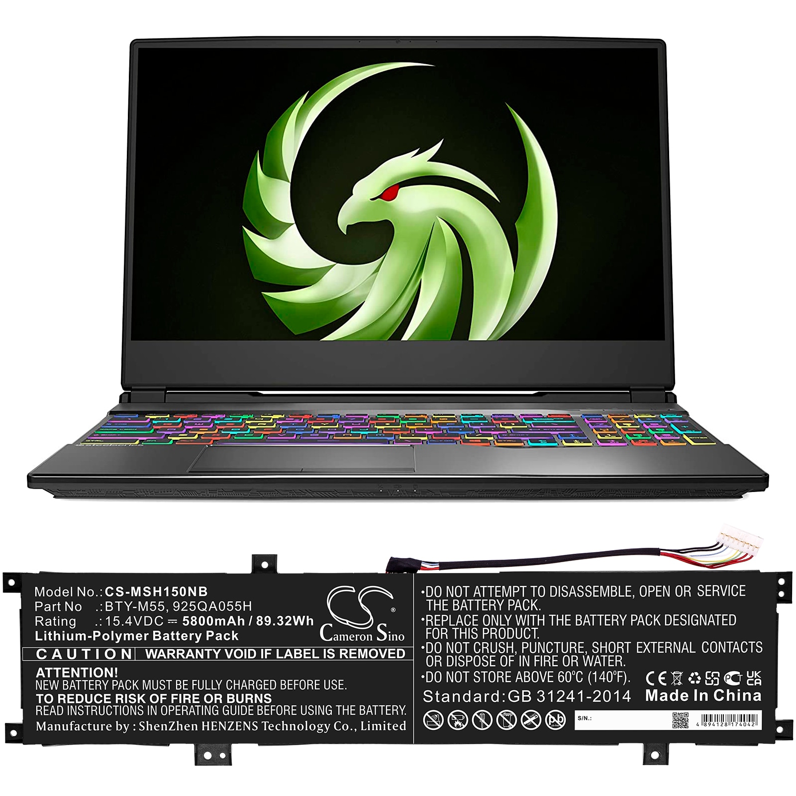 Batteri till Notebook, Bärbar dator för MSI Alpha 15 A3DDK, Alpha 15 A4DEK m.fl.