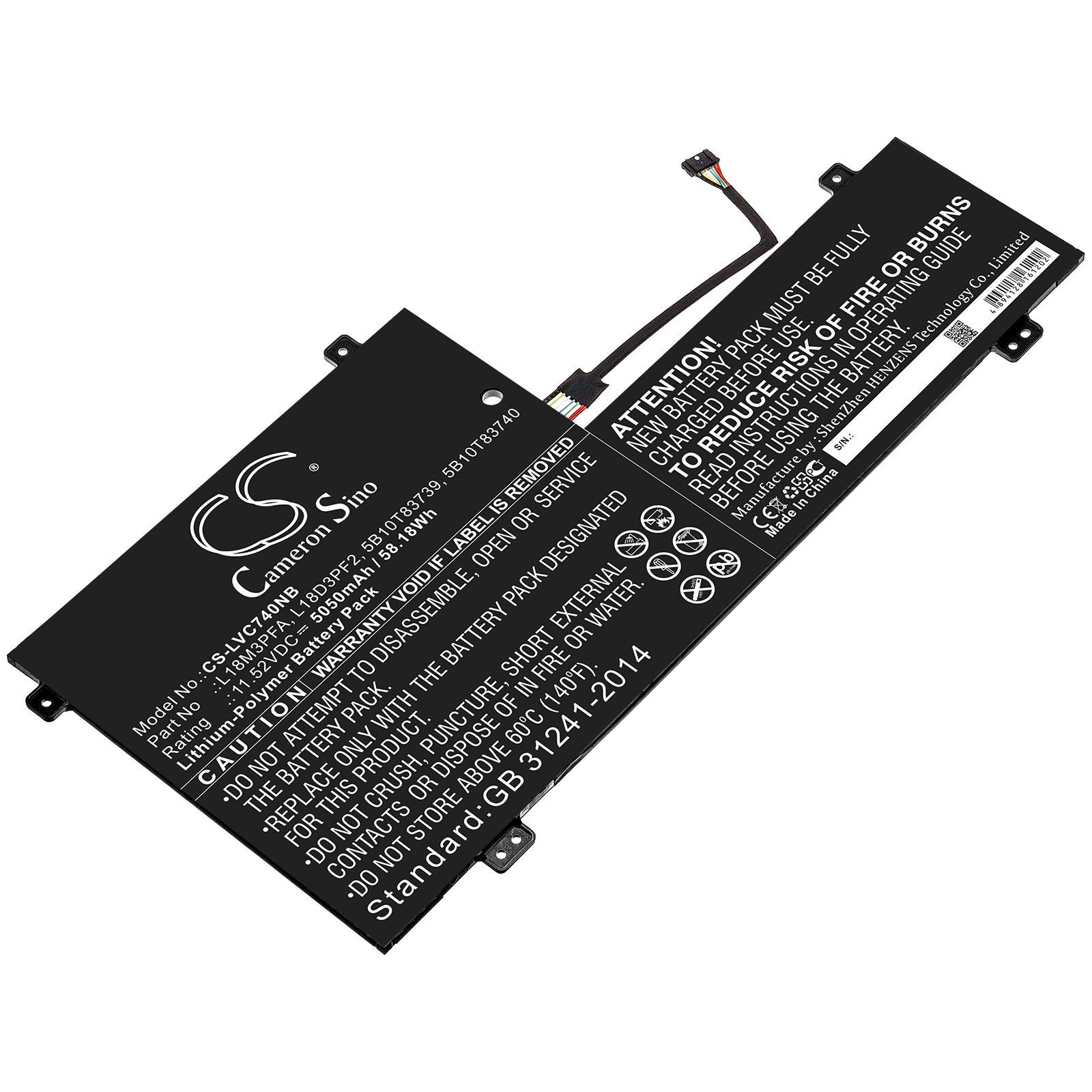 Batteri till Notebook, Bärbar dator för Lenovo Yoga C740, Yoga C740-15IML